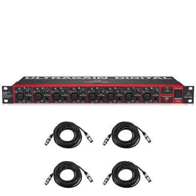 Behringer Behringer Ultragain Digital ADA8200 Audiophile 8 In/8 Out ADAT Audio Interface with MIDAS Mic Preamplifiers with 4x 25' XLR Cables image 1