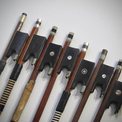 German Violin Bows Various Makers High Quality 4/4, 7/8, 3/4, & 1/2 Sizes Lot of Ten (10) Circa-1900s-Brown image 5