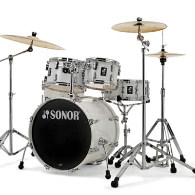 Sonor AQ1 Piano White Studio 5pc Kit 20x16/10x7/12x8/14x13/14x6 Birch Drum Shells +Hardware | Authorized Dealer image 3