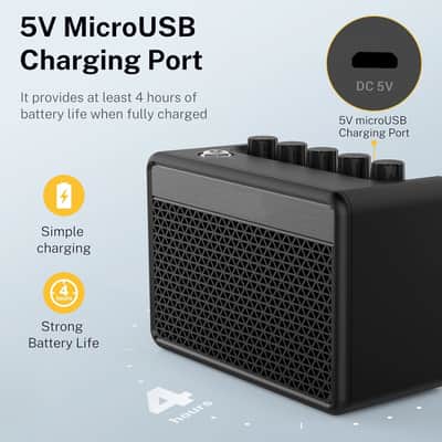 Mini Guitar Amp Small Electric Amplifier 5W Portable, Practice Guitar Combo Amp image 3