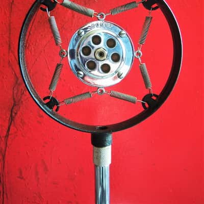 Vintage RARE 1920's / 30's Comet spring carbon Microphone w ring and period stand Shure image 2