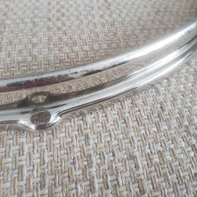 Slingerland 15" 8 Lug Nickel Over Brass Stick Saver Hoop 1950s-60s image 3