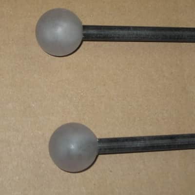 one pair new old stock Gambal GPL(UG13GPLXX) Percussive Keyboard Mallets (for xylophones and glockenspiels), 1 inch Clear (but cloudy) Hard Nylon Ball Heads with Black Synthetic Shafts, with original packaging - from 1990s - early 2000s image 5