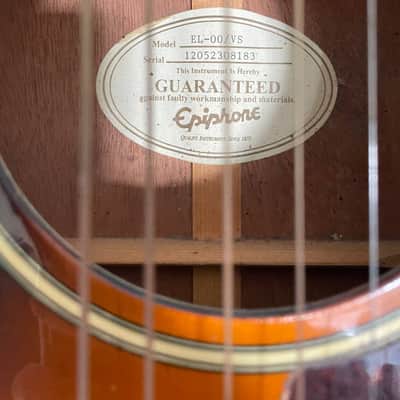 Epiphone EL-00 2012 - Vintage Sunburst with hard case and Dean Markley piezo image 6