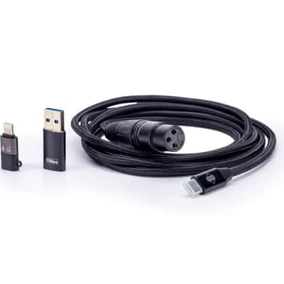 Sontronics XLR to USB-C Type Cable with Smartphone and USB-A Type Connectors, Black image 1