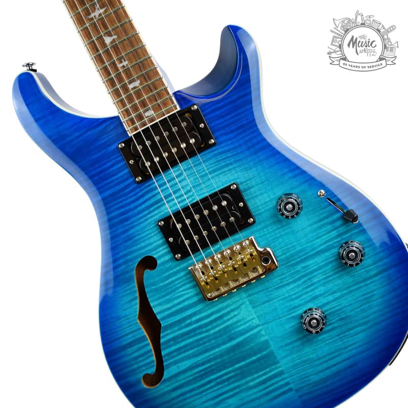 PRS SE Custom 24 Semi-Hollow Piezo Electric Guitar Lake Blue image 1