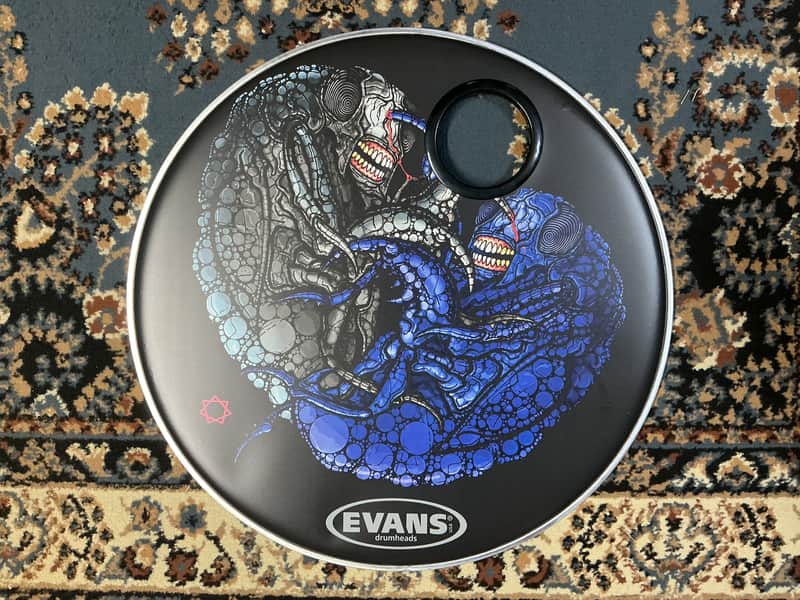 Evans Danny Carey / TOOL 22” Monster Mash Bass Drum Head W/Mic Port image 1
