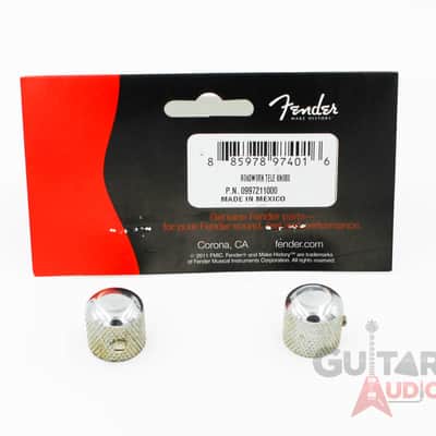 Genuine Fender Road Worn/Relic Aged Telecaster/Tele Chrome Metal Dome Knobs (2) image 1