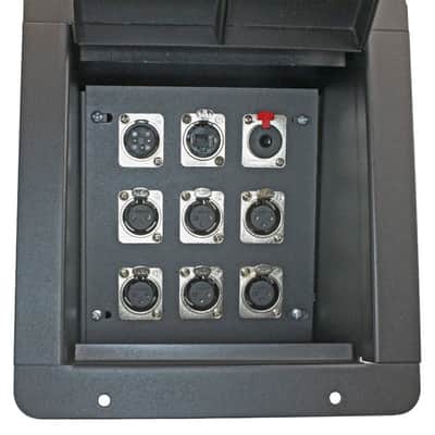 Recessed Floor stage box 6 XLR FEMALE 1 XLR MALE 1 Cat5 1 TRS Prewired 1' leads image 4