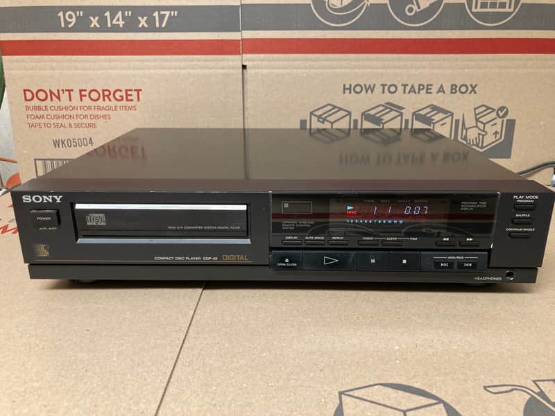 Vintage 1988 Sony CDP-32 Single Compact Disc CD Player Tested