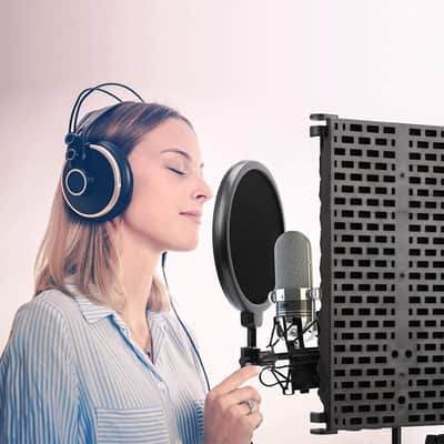 Microphone Isolation Shield Foldable Panel With 5/8" Mic Threaded Mount Sound Absorbing Shield image 4