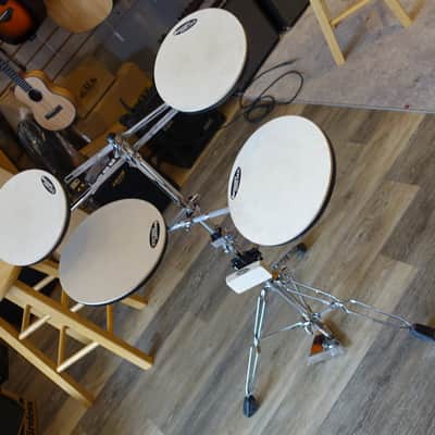 DW DWCPPADTS5 Go Anywhere 5pc Practice Pad Drum Set with Stand 2010s - Chrome/Black/White image 2