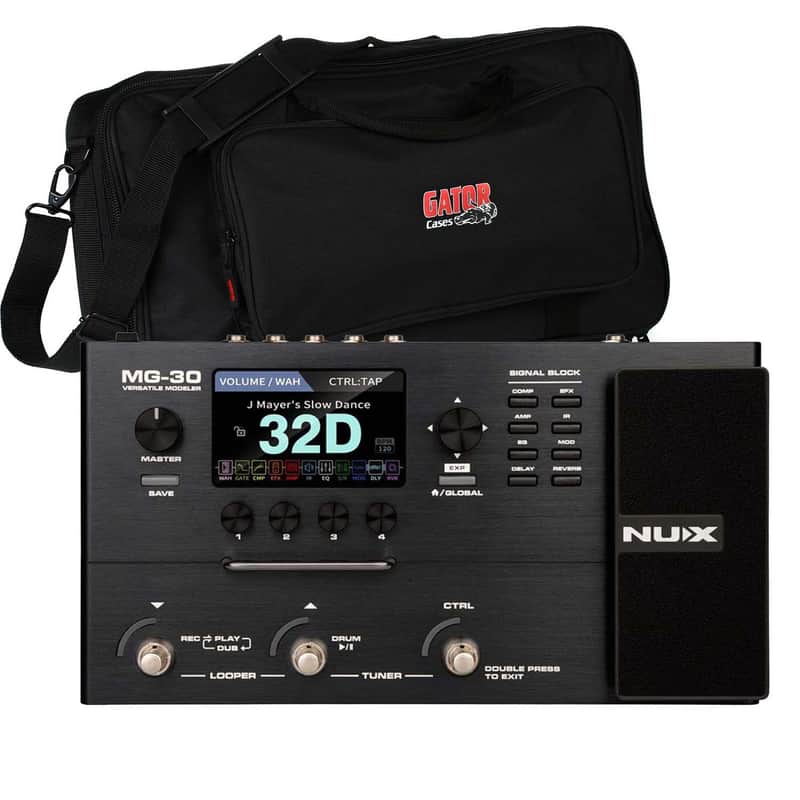 NUX MG-30 Multi-Effects and Amp Modeler, Gator GK-2110 Bag Bundle image 1