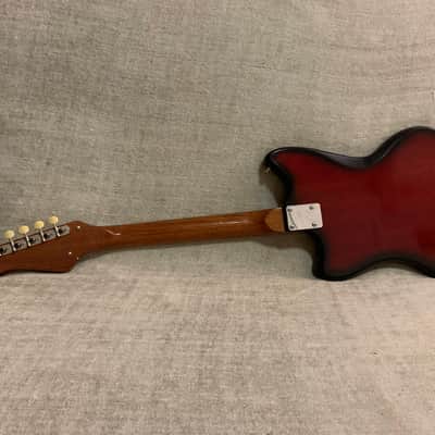 Vintage 1960’s Conqueror Teisco Kawai Kingston 23.5” Short Scale Offset Electric Guitar + 2 Tone Case Japan MIJ image 14