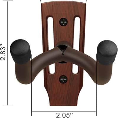 Guitar Wall Mount 2 Pack, Guitar Hanger, UShaped Guitar Wall Hanger Mount Guitar Holder Hook Wall Mount Guitar Accessories For Acoustic, Electric Guitar, Bass, Ukulele with 5 Picks (Walnut Color) image 2