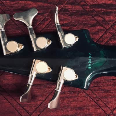 Modulus Graphite SPX 5 Bass 1989 Aqua Transparent Figured Maple image 5
