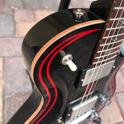 Paul Reed Smith PRS SC 245 w/ Birds - Pinstripe “1 of a kind” 2010 Black / Red image 3
