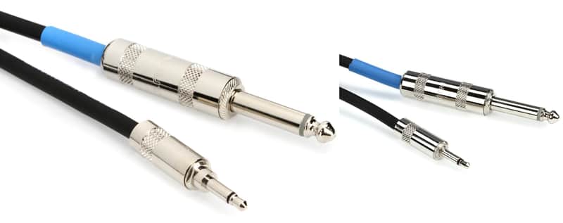 Pro Co PMQ-5 Excellines 3.5mm TS Male to 1/4-inch TS Male Cable - 5 foot Bundle with Pro Co PMQ-3 Excellines 3.5mm TS Male to 1/4-inch TS Male Cable - 3 foot image 1