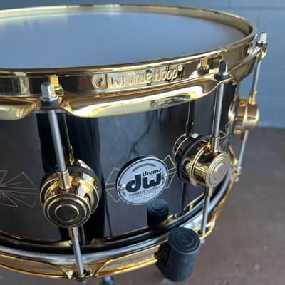 ~RARE!~ DW Collector's Series 6.5x14" Engraved Art Duco Black Nickel Over Brass Snare Drum w/ Gold Hardware image 3