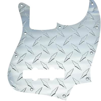 Jazz Style Bass Diamond Aluminum Pickguard & Control Plate (4String) - Silver image 2