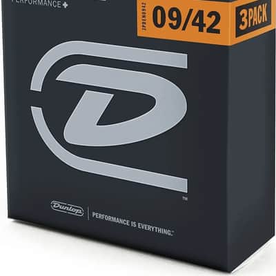 Dunlop - DEN0942 - Nickel Plated Steel Light Electric Strings 3 Pack, .009-.042