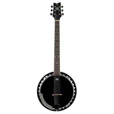 Ortega Guitars OBJ350/6-SBK Raven Series 6-String Banjo - Black - Open Box image 2