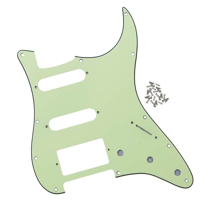 11 Holes HSS Pickguard ST Style Guitar Pickguard Pickguard Scratchplate with Screws,3Ply Mint Green image 1