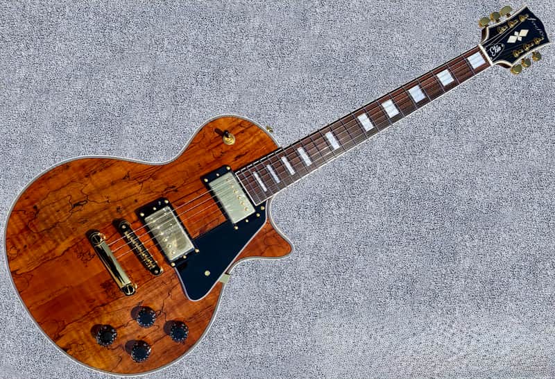 Firefly Electric Guitar FFSP * Spalted Maple Top w/Gold Hardware LP Style image 1