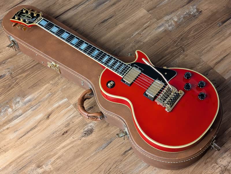 1985 Gibson Les Paul Custom Electric Guitar Ferrari Red Tim Shaw 100% Original 10.4Lbs image 1