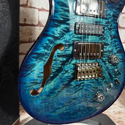 PRS Special 22 Semi-Hollow Wood Library - Quilted -FM Neck - River Blue -Ziricote FB-Paisley Case image 3