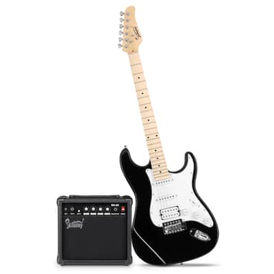 Glarry GST Electric Guitar HSS Pickups w/20W Amplifier Black image 2