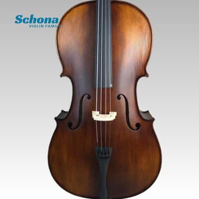 SCHONA SC-02ME Matte Entry Level Tiger Grain Maple Back/Sides Spruce Top Handmade Cello 4/4 Size Exam Practice Solo Performance image 4