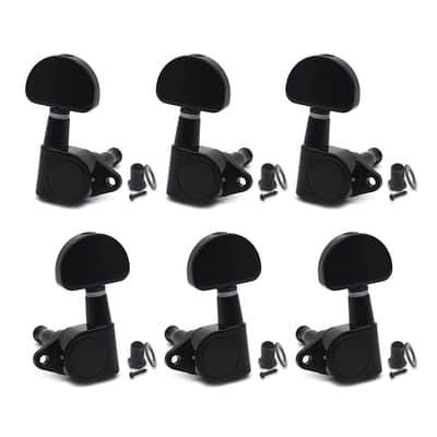 3L3R Guitar tuner pegs,Straight Sealed-gear Guitar Sealed Fan-shaped Tuning Pegs Tuner Machine Heads for Acoustic Electric Guitar Guitar Parts (Black) image 1
