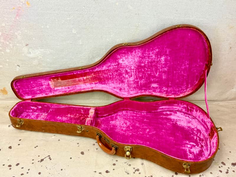1958-1959 Gibson Logo Brown-Pink Guitar Case ES-335, 345, 355 Vintage 1950's image 1