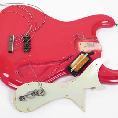 Mosrite Ventures Bass 1965 Custom Color Strawberry Red image 14