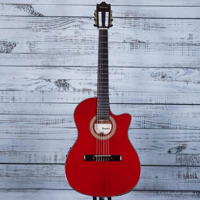 Ibanez GA35TCE Cutaway Classical Acoustic-Electric Guitar | Sapphire Red High Gloss image 3