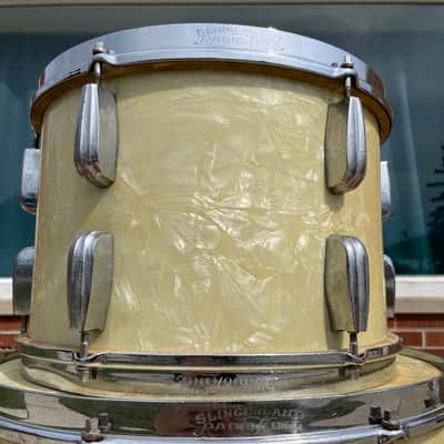1950s Slingerland Radio King Drum Set White Marine Pearl 20/13/16 w/ 5.5x14 Snare image 6