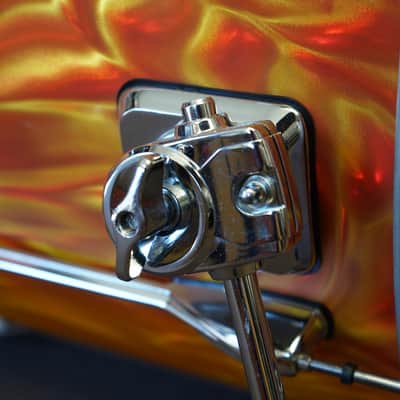 Tama Superstar Series 22" Birch/Basswood Bass Drum w/ Mount - Orange Satin Flame | 18x22" image 7