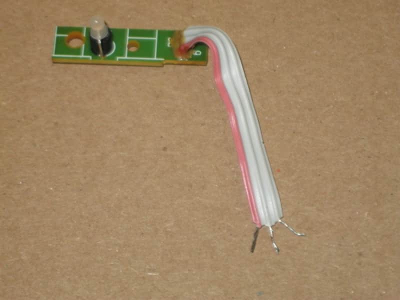 very lightly used genuine BOSS LED (has white bulb that lights RED) from BF-3 Flanger (NO pedal included) on very small green rectangle shape circuit board with three wire ribbon (genuine Boss item)  2000s to 2020s (specifically from 2018) image 1