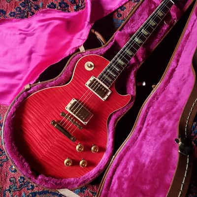 1996 Limited Edition Factory Aniline Dye Top Gibson Les Paul Classic Premium Plus Trans Red, r0 killer! image 3