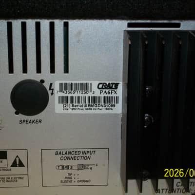 Crate Pro Audio PA6FX 6-channel 160W Powered Mixer PA Amplifier image 7