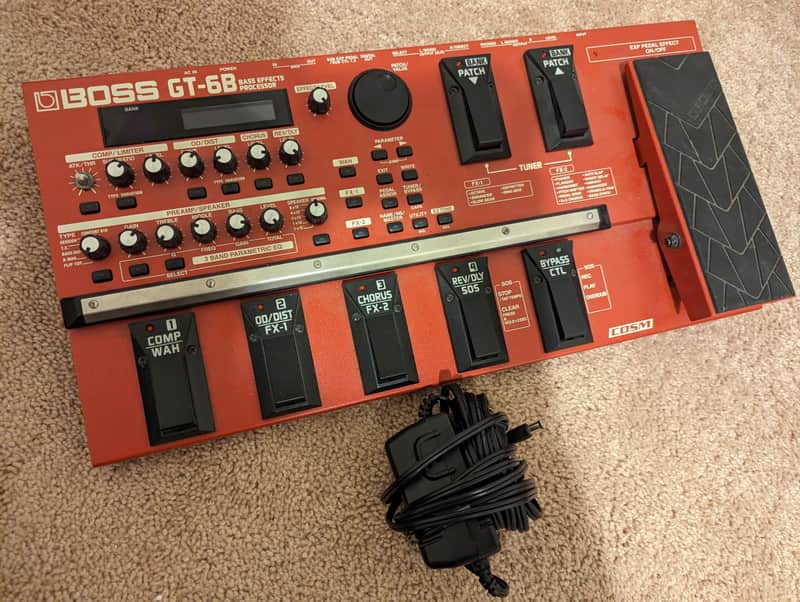 Boss GT-6B Bass Effects Processor 2010s - Red image 1