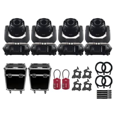 JMAZ Lighting AERO SPOT 60 LED DMX Moving Head Lights 4 Pack w Road Cases image 1