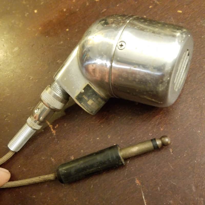 1950s Electro-Voice 605 Dynamic bullet harp mic pitted satin c…