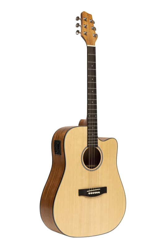 Stagg Cutaway Dreadnought Acoustic Electric Guitar - Natural - SA25 DCE SPRUCE image 1