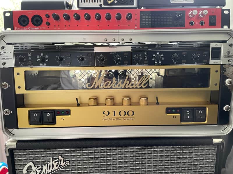 Marshall 9100 Dual Monobloc - 50/50w Power Amp, Guitar Amplifier Head - Serviced image 1