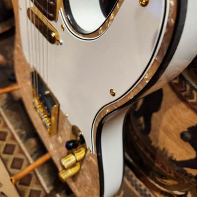 Handcrafted Tele Champagne Motto Premium Parts with Hardshell Case image 4