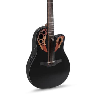 Ovation E – akustická kytara Celebrity Elite Mid Cutaway 12-strunná Černá image 1