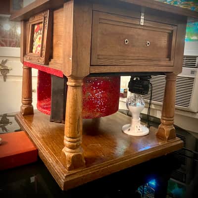 Rotary Connection  VIBRA-TABLE! Rotary / Leslie guitar speaker cabinet / side table! 12” 16 ohm 70 watt speaker. One of a kind  2026 - Wood image 10
