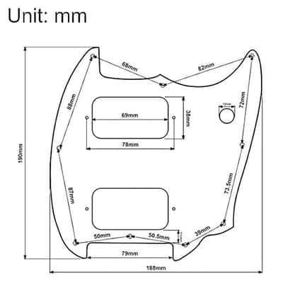 1Pcs Yootones HH 9 Holes Round Corner Guitar Pickguard 2 Humbuckers Compatible with Squier Bullet Series Mustang Electric Guitar (3Ply White) image 6